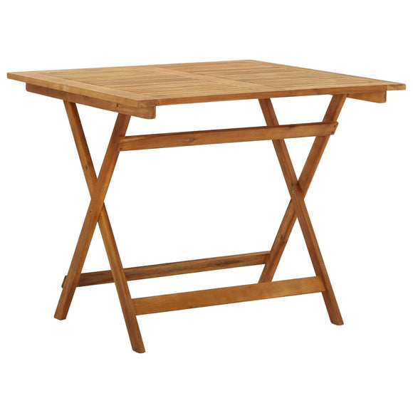 NNEVL Folding Garden Table 90x90x75 cm Solid Acacia Wood