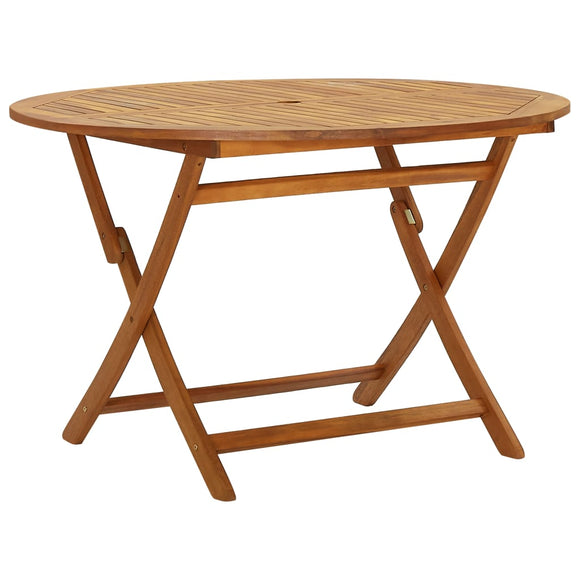 NNEVL Folding Garden Table 120 cm Solid Acacia Wood