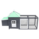 NNEVL Chicken Coop with Nest Box Grey 190x72x102 cm Solid Firwood