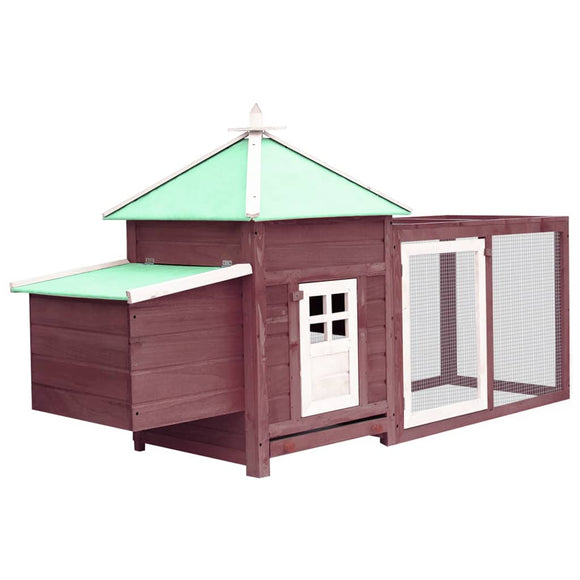 NNEVL Chicken Coop with Nest Box Mocha 190x72x102 cm Solid Firwood