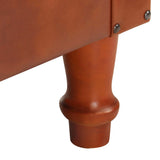 NNEVL Tub Chair Brown Real Leather and Solid Mango Wood