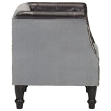 NNEVL Tub Chair Black Real Leather and Solid Mango Wood
