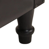 NNEVL Tub Chair Black Real Leather and Solid Mango Wood