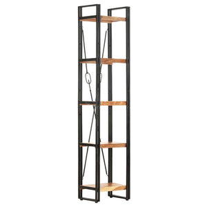 NNEVL 5-Tier Bookcase 40x30x180 cm Solid Acacia Wood