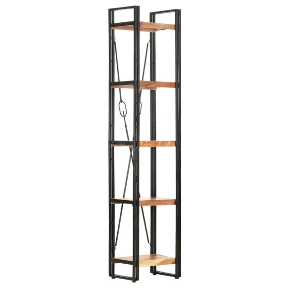 NNEVL 5-Tier Bookcase 40x30x180 cm Solid Acacia Wood