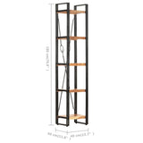 NNEVL 5-Tier Bookcase 40x30x180 cm Solid Acacia Wood