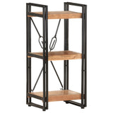 NNEVL 3-Tier Bookcase 40x30x80 cm Solid Acacia Wood