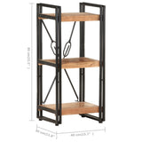 NNEVL 3-Tier Bookcase 40x30x80 cm Solid Acacia Wood