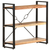 NNEVL 3-Tier Bookcase 90x30x80 cm Solid Acacia Wood