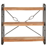 NNEVL 3-Tier Bookcase 90x30x80 cm Solid Acacia Wood