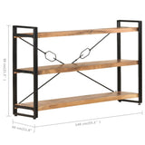 NNEVL 3-Tier Bookcase 140x30x80 cm Solid Acacia Wood
