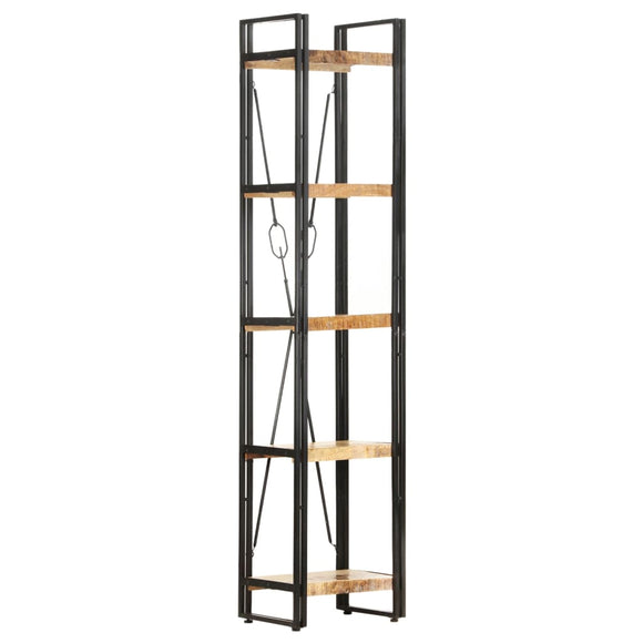 NNEVL 5-Tier Bookcase 40x30x180 cm Solid Mango Wood