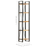 NNEVL 5-Tier Bookcase 40x30x180 cm Solid Mango Wood
