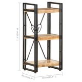 NNEVL 3-Tier Bookcase 40x30x80 cm Solid Mango Wood