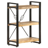 NNEVL 3-Tier Bookcase 60x30x80 cm Solid Mango Wood