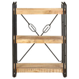 NNEVL 3-Tier Bookcase 60x30x80 cm Solid Mango Wood