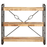 NNEVL 3-Tier Bookcase 90x30x80 cm Solid Mango Wood