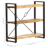 NNEVL 3-Tier Bookcase 90x30x80 cm Solid Mango Wood