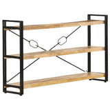 NNEVL 3-Tier Bookcase 140x30x80 cm Solid Mango Wood