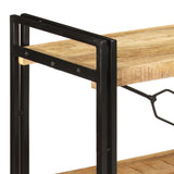 NNEVL 3-Tier Bookcase 140x30x80 cm Solid Mango Wood