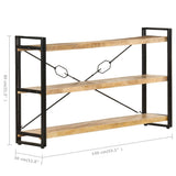 NNEVL 3-Tier Bookcase 140x30x80 cm Solid Mango Wood