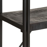 NNEVL 5-Tier Bookcase Black 90x30x180 cm Solid Mango Wood