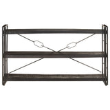 NNEVL 3-Tier Bookcase Black 140x30x80 cm Solid Mango Wood