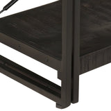 NNEVL 3-Tier Bookcase Black 140x30x80 cm Solid Mango Wood
