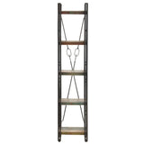 NNEVL 5-Tier Bookcase 40x30x180 cm Solid Reclaimed Wood