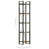 NNEVL 5-Tier Bookcase 40x30x180 cm Solid Reclaimed Wood