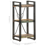NNEVL 3-Tier Bookcase 40x30x80 cm Solid Reclaimed Wood
