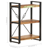 NNEVL 3-Tier Bookcase 60x30x80 cm Solid Reclaimed Wood