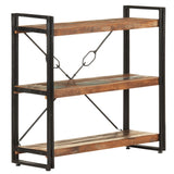 NNEVL 3-Tier Bookcase 90x30x80 cm Solid Reclaimed Wood