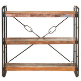 NNEVL 3-Tier Bookcase 90x30x80 cm Solid Reclaimed Wood