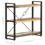 NNEVL 3-Tier Bookcase 90x30x80 cm Solid Reclaimed Wood