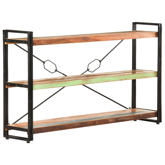 NNEVL 3-Tier Bookcase 140x30x80 cm Solid Reclaimed Wood