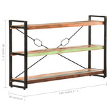 NNEVL 3-Tier Bookcase 140x30x80 cm Solid Reclaimed Wood