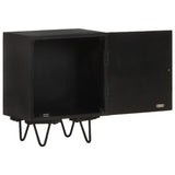 NNEVL Bedside Cabinet with Brass Front 40x30x50 cm Solid Mango Wood