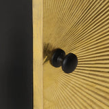 NNEVL Bedside Cabinet with Brass Front 40x30x50 cm Solid Mango Wood