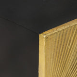 NNEVL Bedside Cabinet with Brass Front 40x30x50 cm Solid Mango Wood