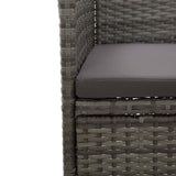 NNEVL 5 Piece Garden Dining Set Grey Poly Rattan and Acacia Wood