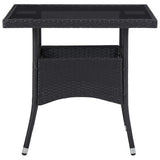 NNEVL 5 Piece Garden Dining Set Poly Rattan and Tempered Glass Black