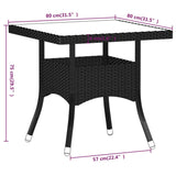 NNEVL 5 Piece Garden Dining Set Poly Rattan and Tempered Glass Black