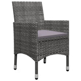 NNEVL 9 Piece Garden Dining Set Poly Rattan and Glass Grey