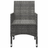 NNEVL 9 Piece Garden Dining Set Poly Rattan and Glass Grey