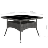 NNEVL 9 Piece Garden Dining Set Poly Rattan and Glass Grey