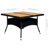 NNEVL 9 Piece Garden Dining Set Poly Rattan and Acacia Wood Black