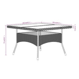 NNEVL 5 Piece Garden Dining Set Poly Rattan & Solid Acacia Wood Grey