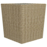 NNEVL 3 Piece Bistro Set Poly Rattan and Tempered Glass Beige