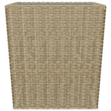NNEVL 3 Piece Bistro Set Poly Rattan and Tempered Glass Beige